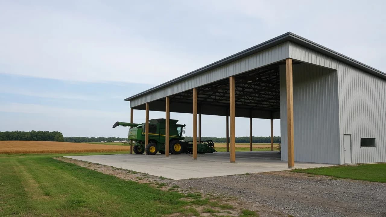 Agricultural equipment-storage building.