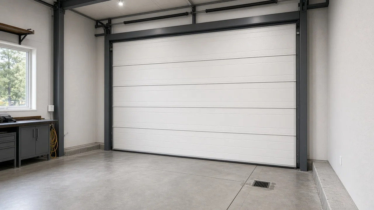 Insulated overhead-door and finished-shop detail.