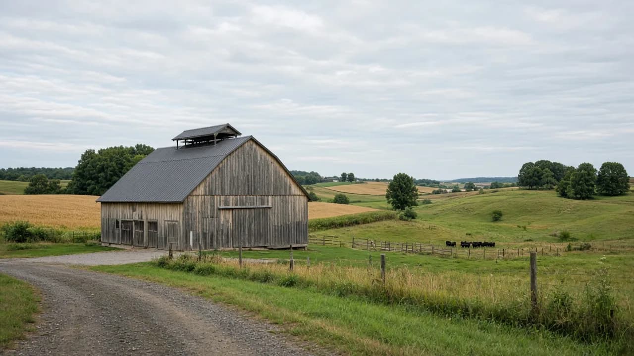 Working livestock barn on a farm.